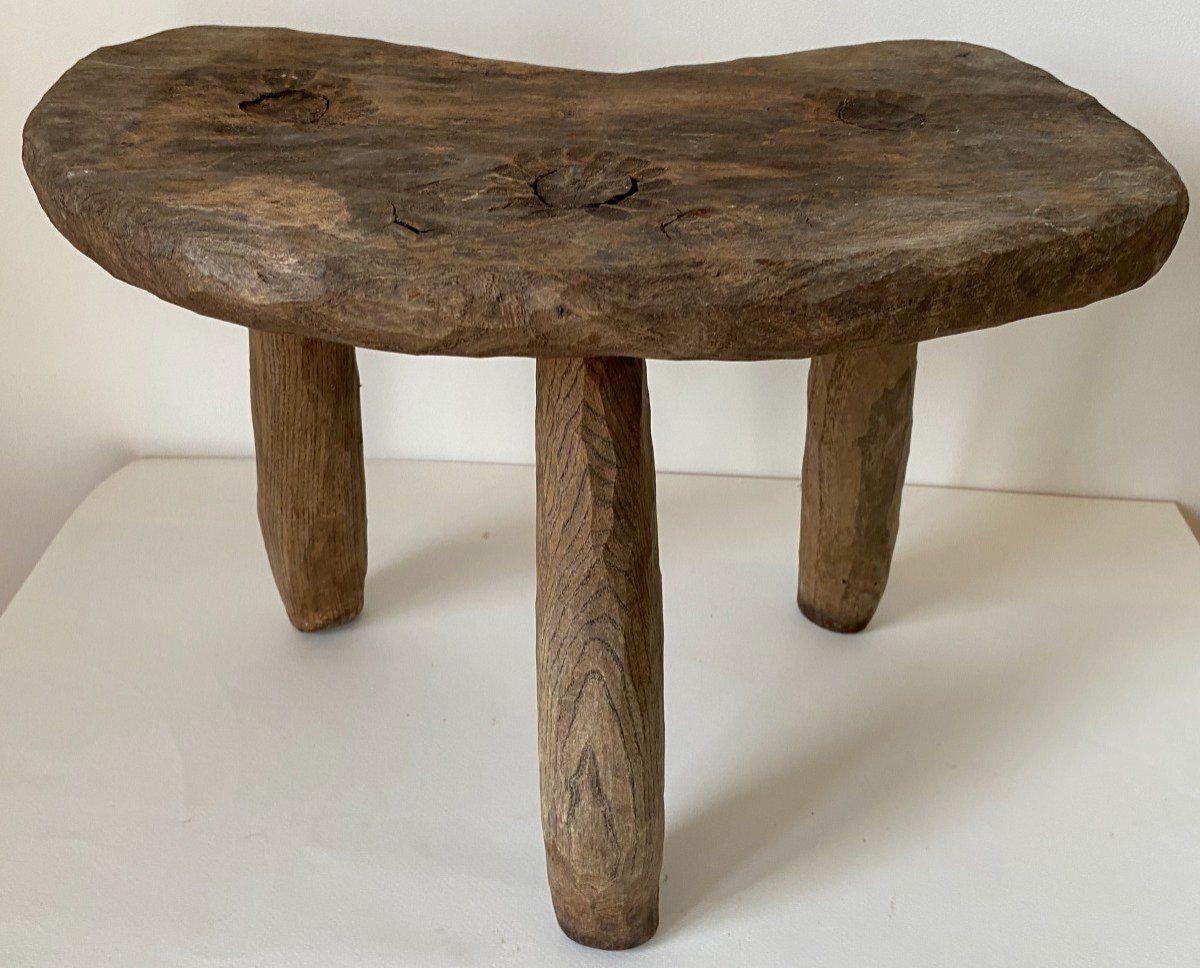 Brutalist Stool 1960s Attributed To Jean Touret For Ateliers Marolles-photo-4