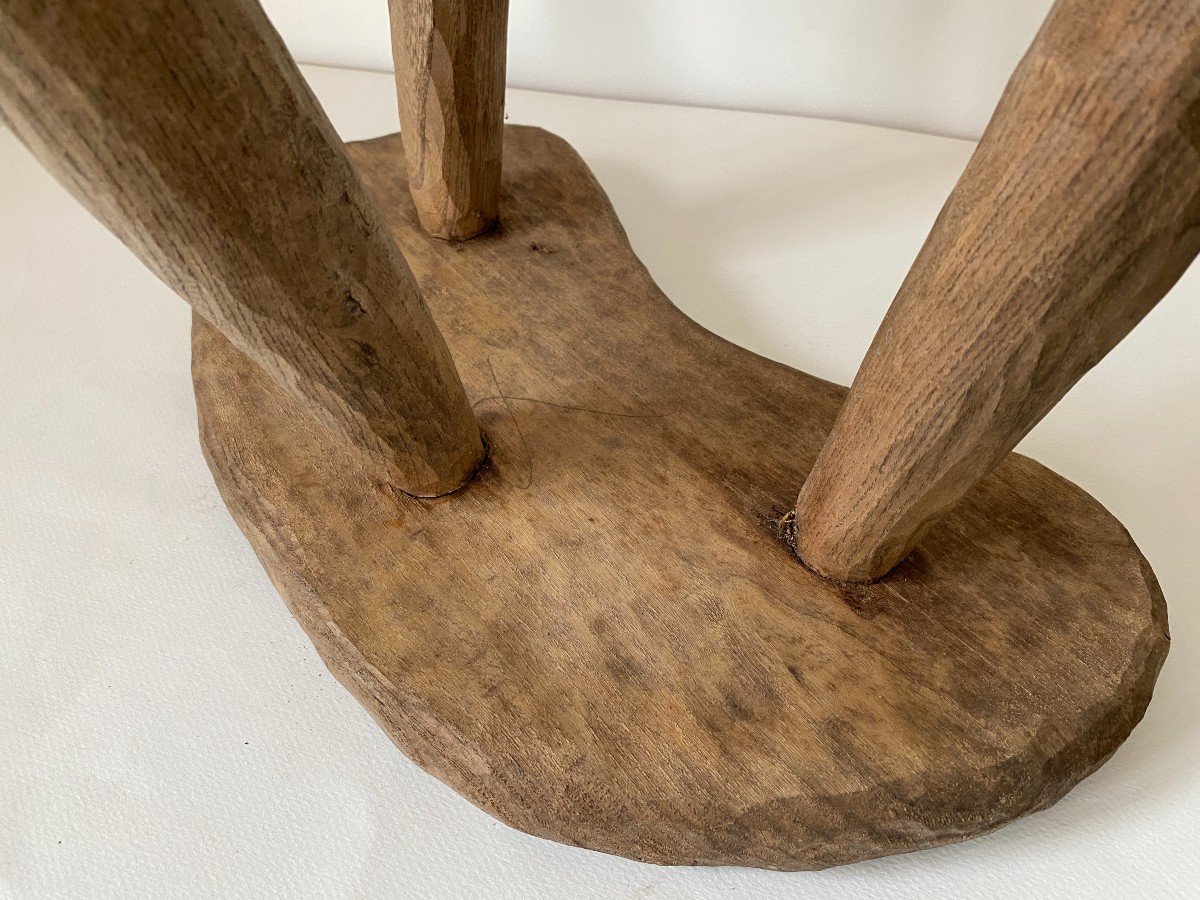 Brutalist Stool 1960s Attributed To Jean Touret For Ateliers Marolles-photo-3