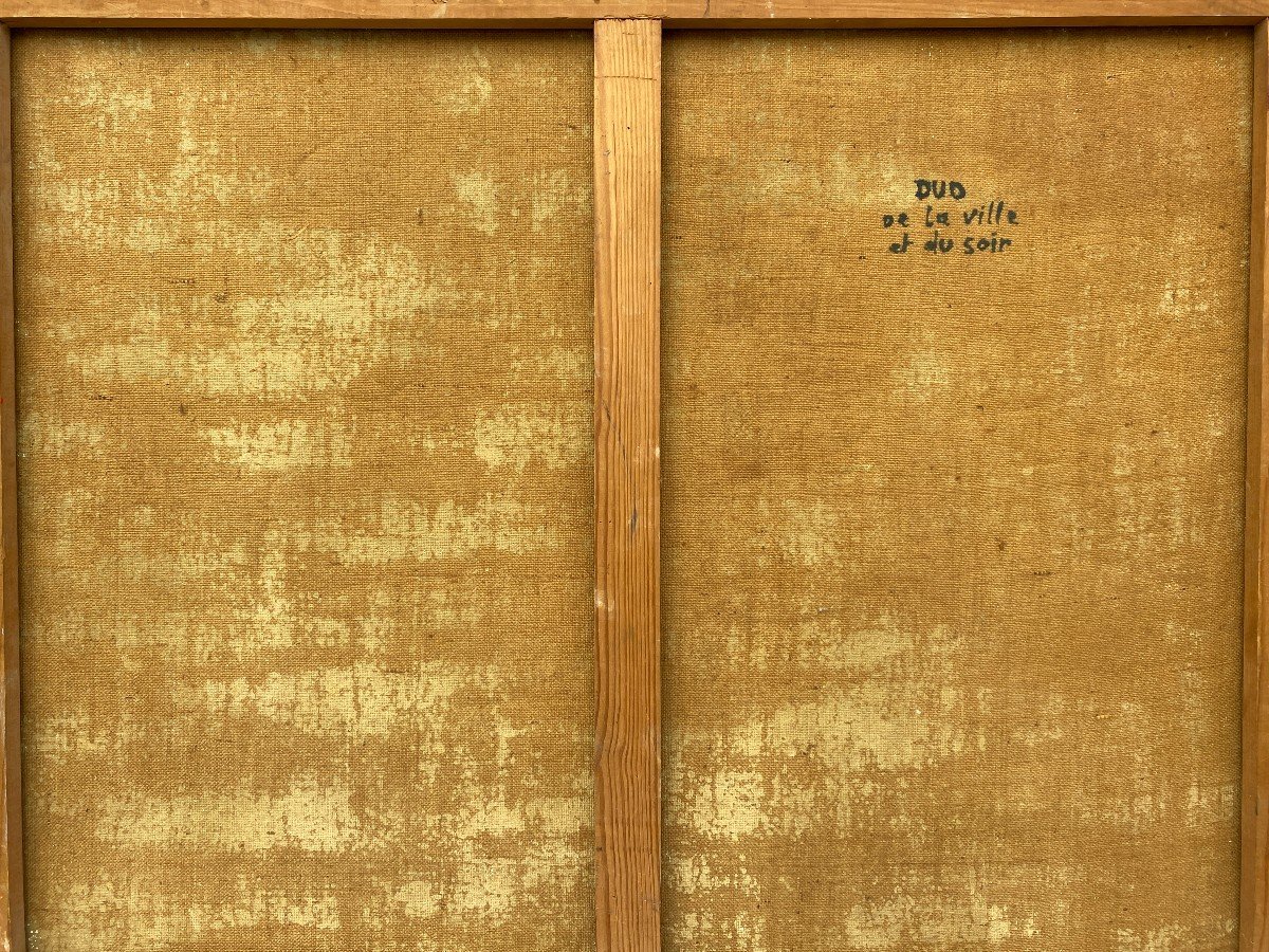 Jacques Englebert (1925) Composition Abstraite Huile Sur Toile 1960 1970-photo-2