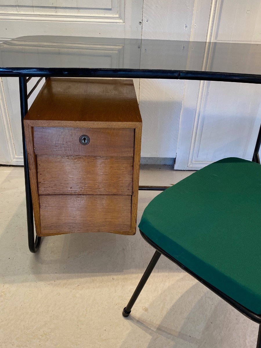 Bureau & Chaise 1956 Jean Louis Bonnant Pour Jacques Tati Design France 1950-photo-1