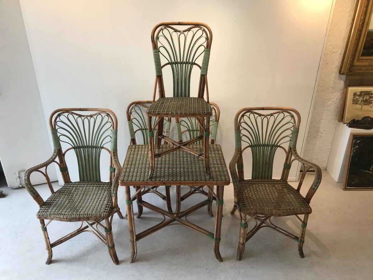 Rattan Lounge Circa 1880 By Perret Et Vibert France Jardin d'Hiver (very Good Condition)-photo-4