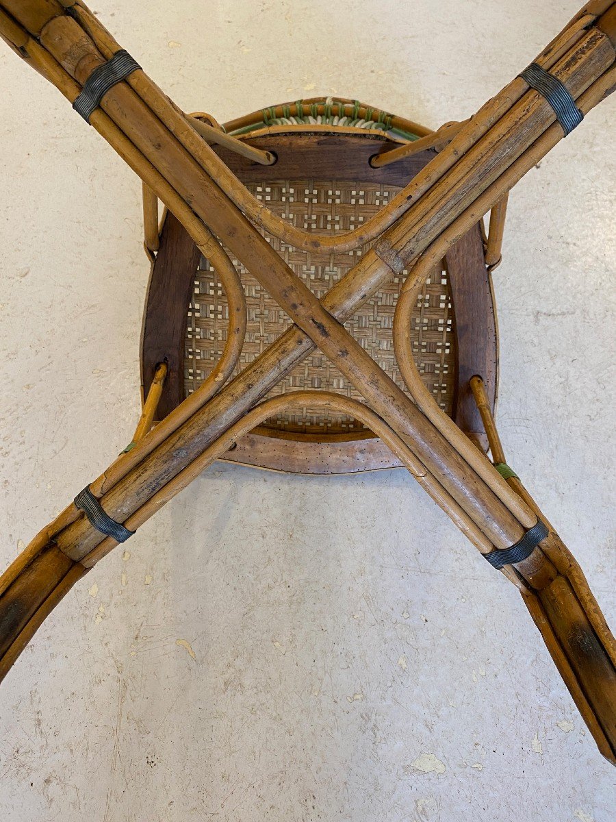 Rattan Lounge Circa 1880 By Perret Et Vibert France Jardin d'Hiver (very Good Condition)-photo-1