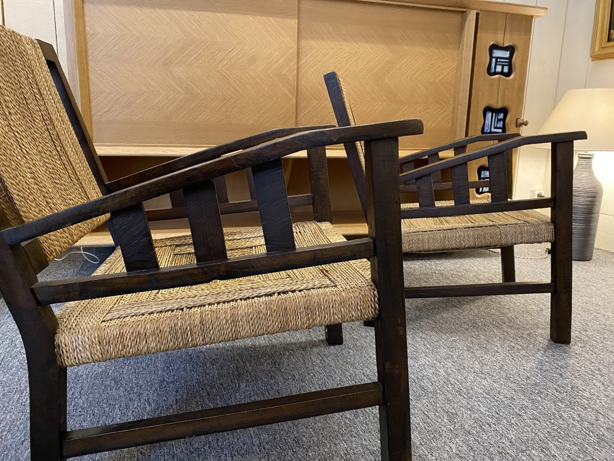 Paire De Fauteuils Signés Francis Jourdain 1925 Art Déco Design France