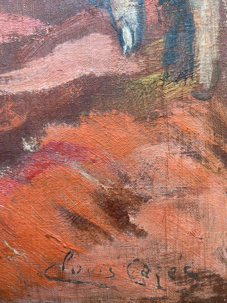 Clovis Cazes Portrait Of A "flamenco" Woman Oil On Canvas Circa 1900-photo-4
