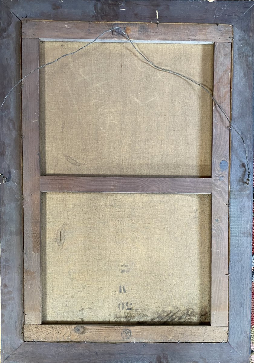 Portrait Femme Vieillesse Huile sur toile signée Matkulenska datée janvier 1942 France-photo-3