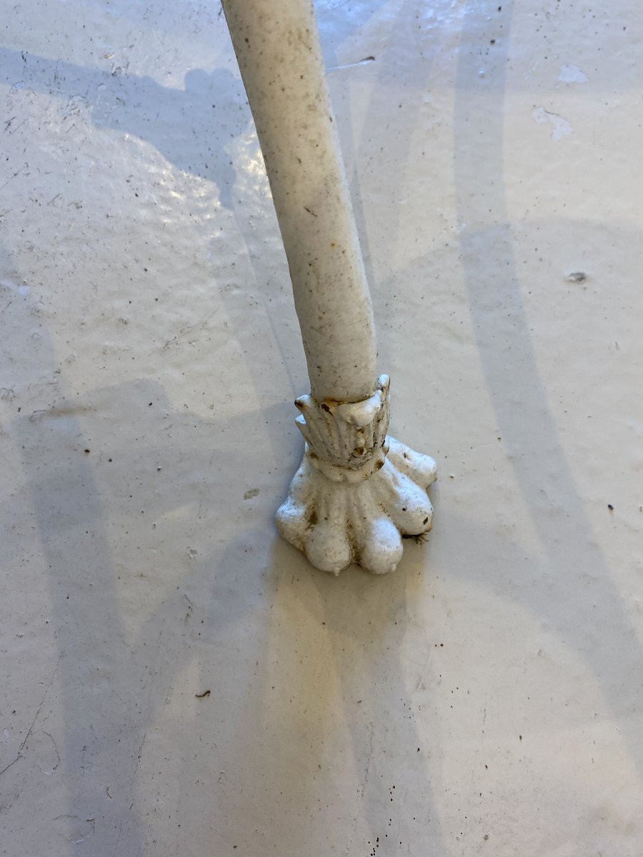 Tripod Pedestal Table Stamped Grassin 20th Century Iron And Cast Iron France Craftmanship-photo-1