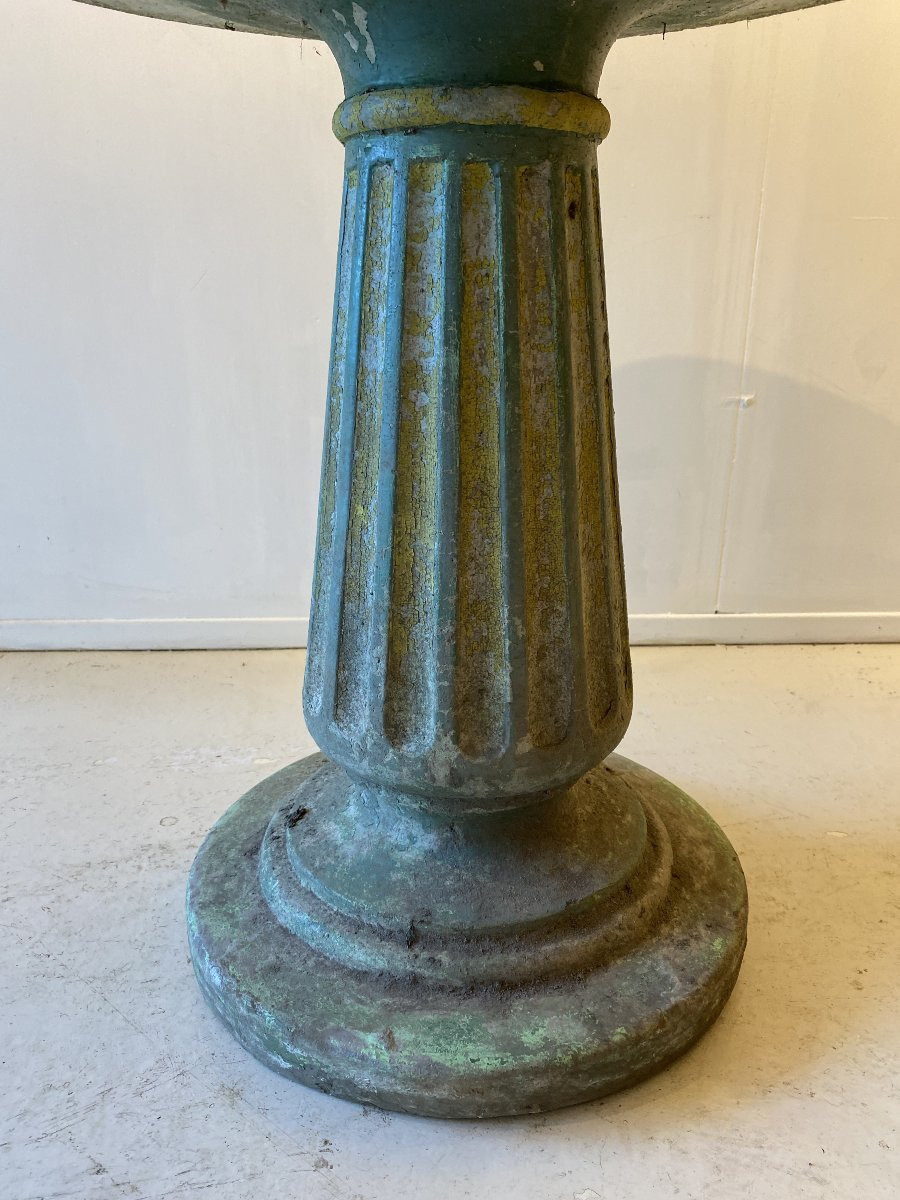 Neo-classical Louis XVI Pedestal Table, 20th Century, Cement Top, Granito, Terry/rock Taste-photo-4
