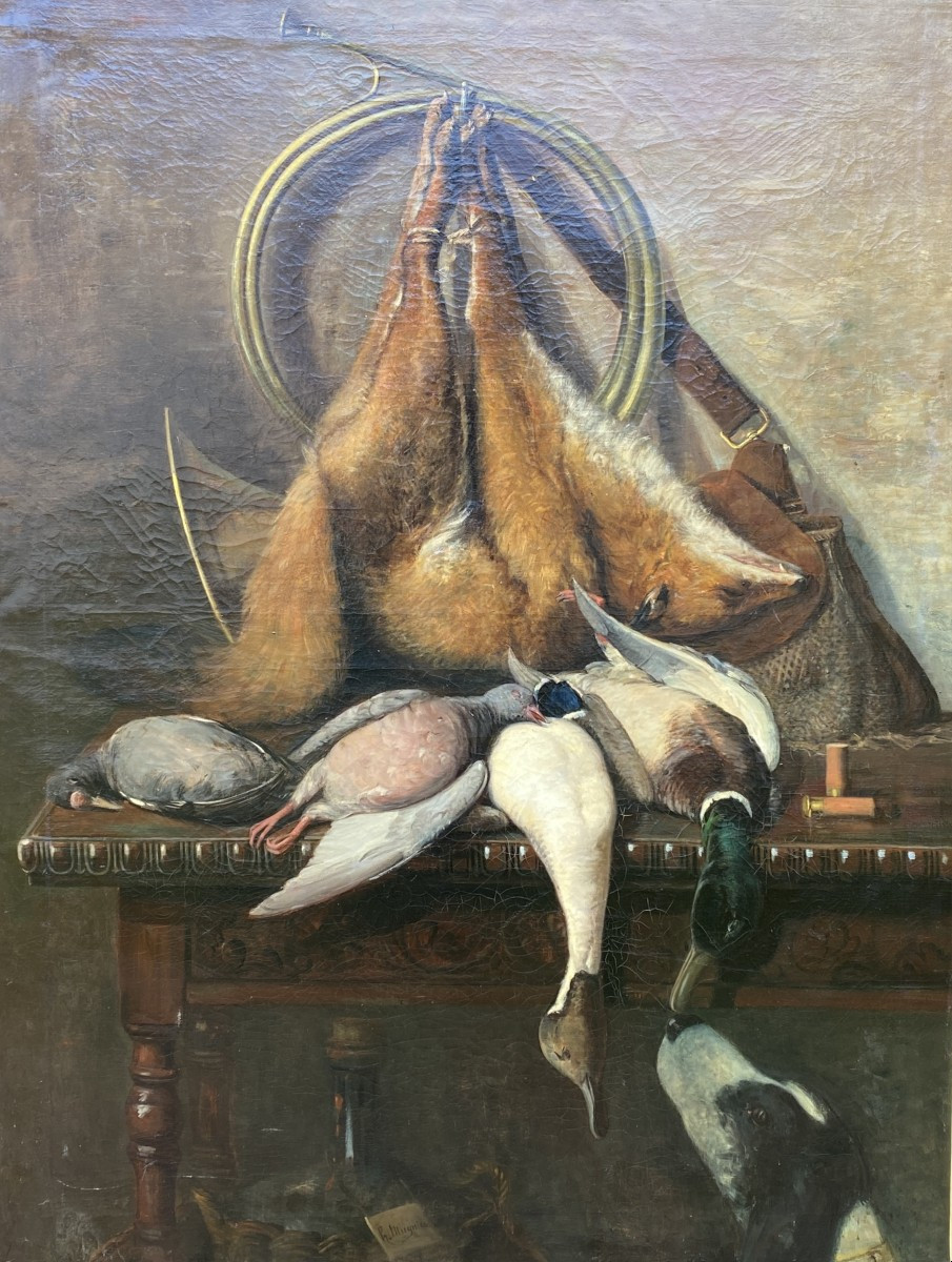 Mugnier / Munier Nature Morte Retour de Chasse XIXème Siècle Huile sur Toile Beaux Arts Paris