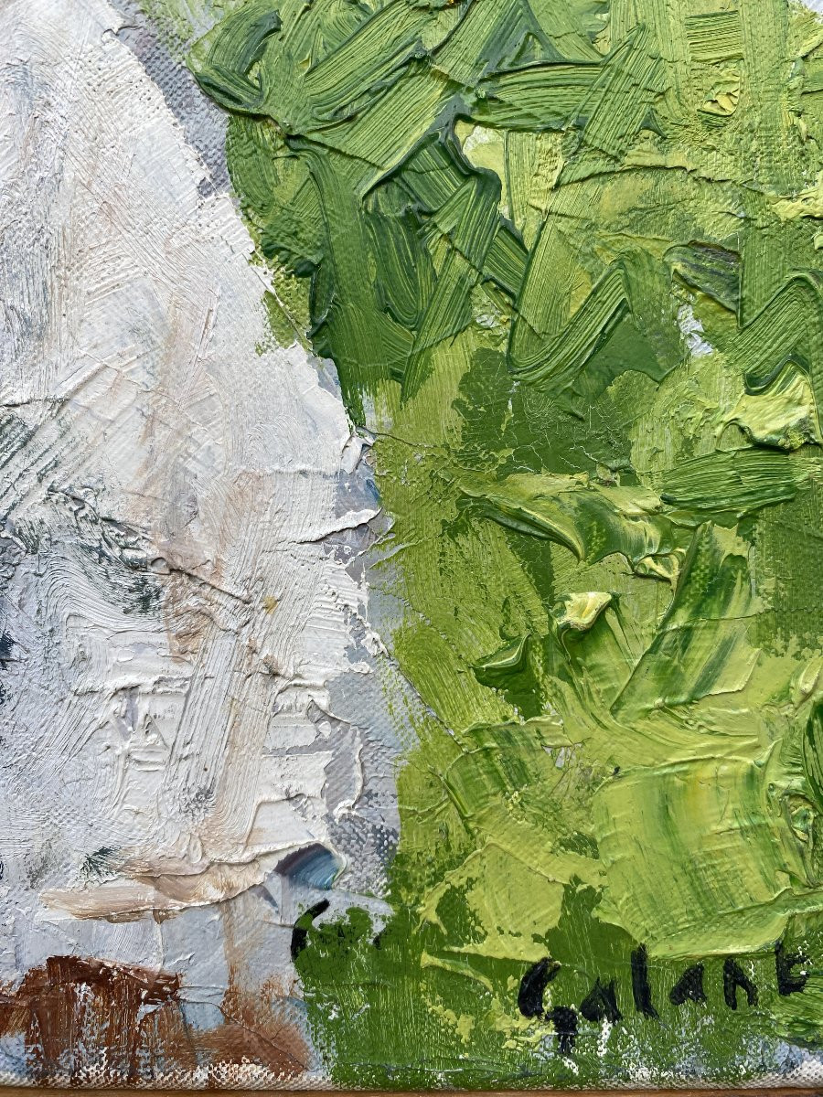 René Galant Course Hippique à Longchamp Huile sur toile 1974-photo-3