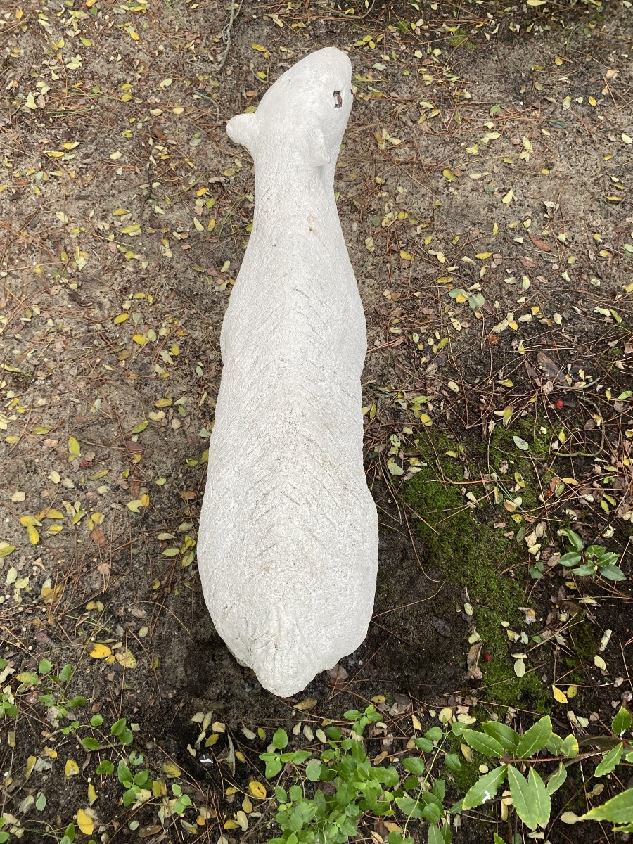 Animal Sculpture, Garden, Polar Bear, Cement, France, Circa 1960-photo-4