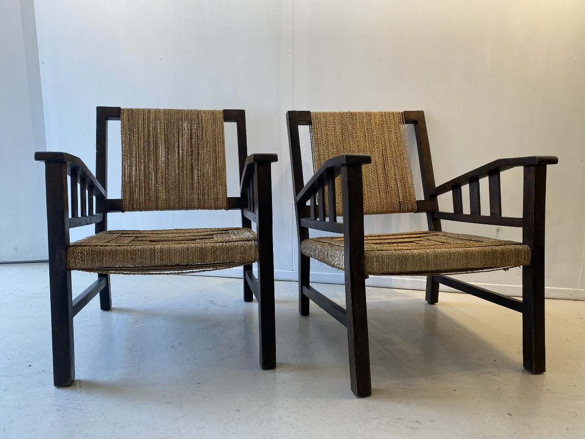 Pair Of Armchairs Signed Francis Jourdain 1925 Art Deco Design France