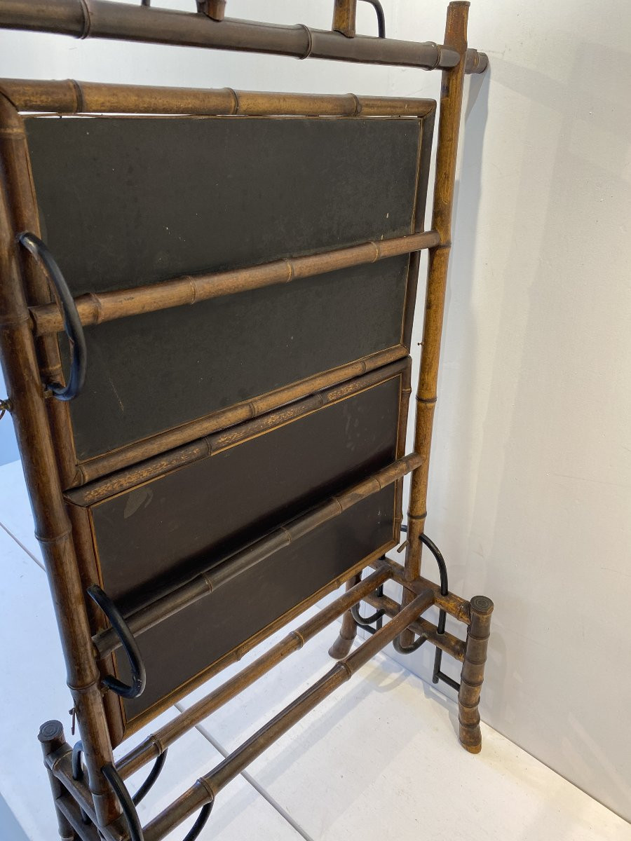 Japanese-style Shelf In The Style Of Vibert Or Viardot, 1895, France, Reed Lacquer, Gold-photo-6