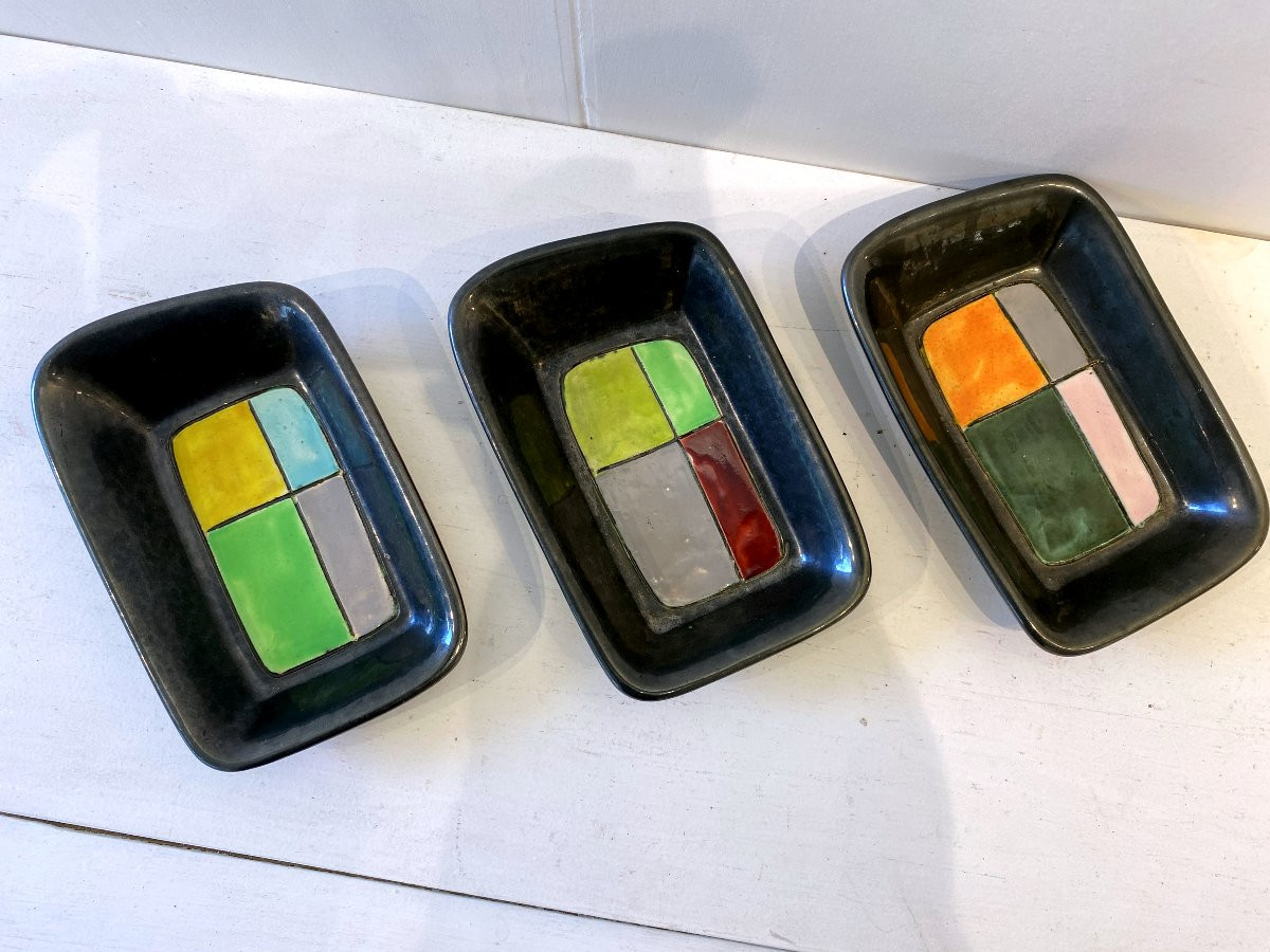 Set Of Three Bowls, 1950s, Italy, Ceramic Design-photo-3