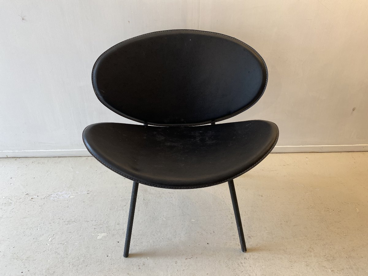 Bergère Armchair, 20th-century Design In The Style Of Jacobsen Or Paulin-photo-3