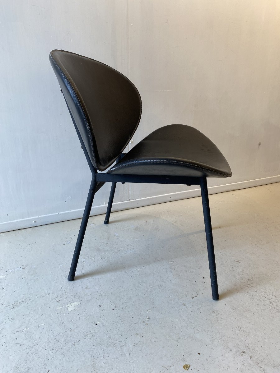 Bergère Armchair, 20th-century Design In The Style Of Jacobsen Or Paulin-photo-4