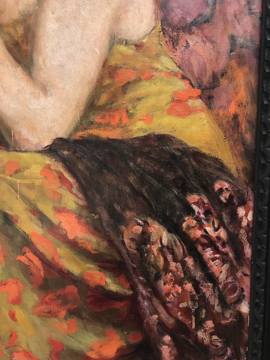 Clovis Cazes. portrait femme espagnole, flamenca vers 1910. Casa Velasquez. Huile sur toile.-photo-1