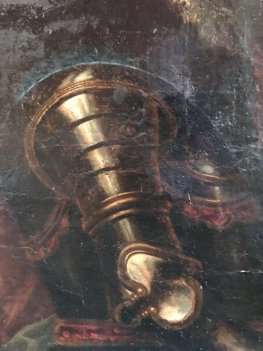 Hyacinthe Rigaud, Portrait Of Louis XIV. Important Antique Portrait. Original Canvas. Royalty.-photo-3