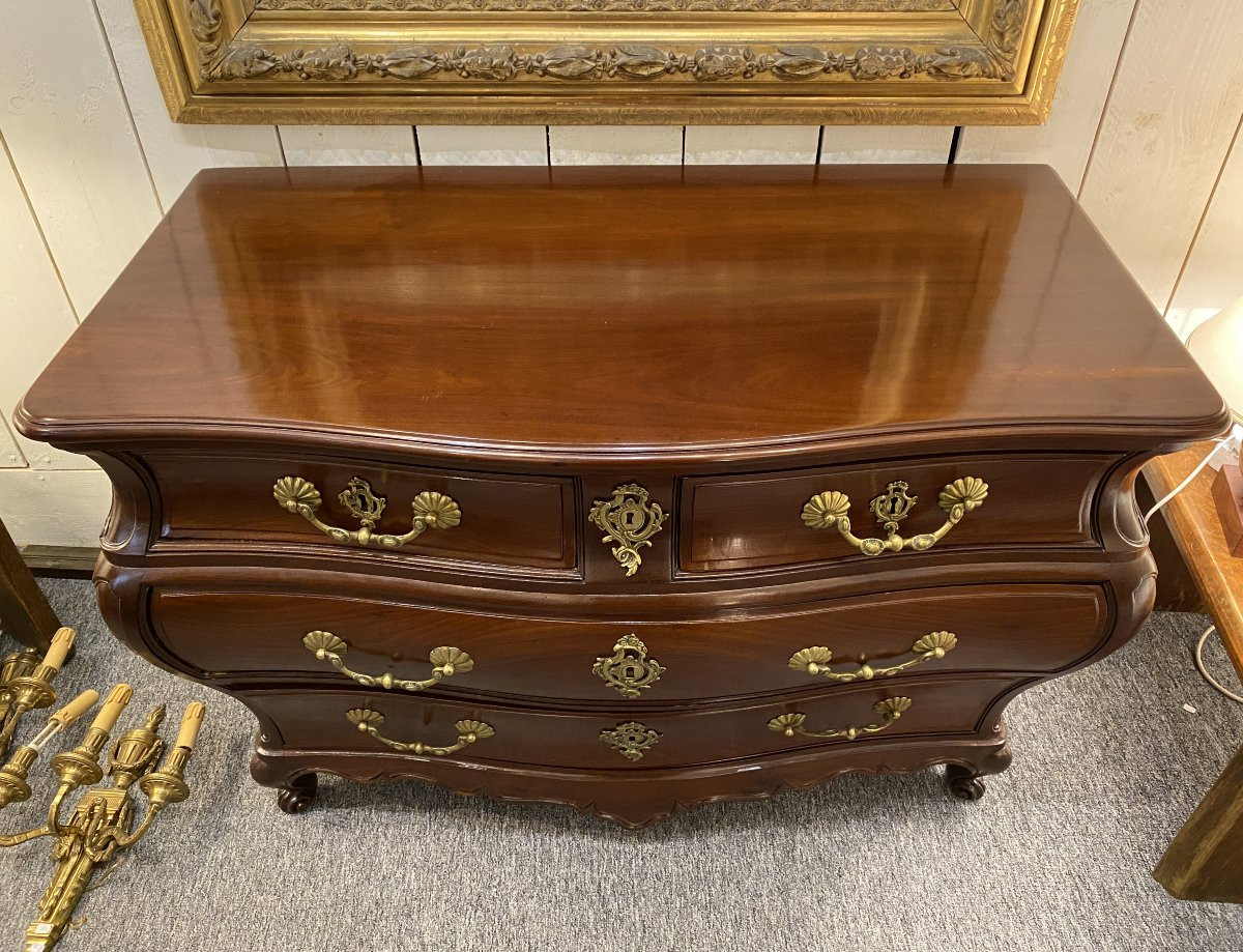 18th Century Bordeaux Commode, Bordeaux Port Workshops, Tomb Shape, Solid Mahogany -photo-2