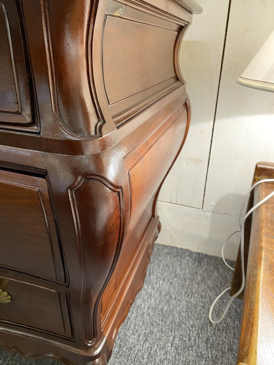 18th Century Bordeaux Commode, Bordeaux Port Workshops, Tomb Shape, Solid Mahogany -photo-3