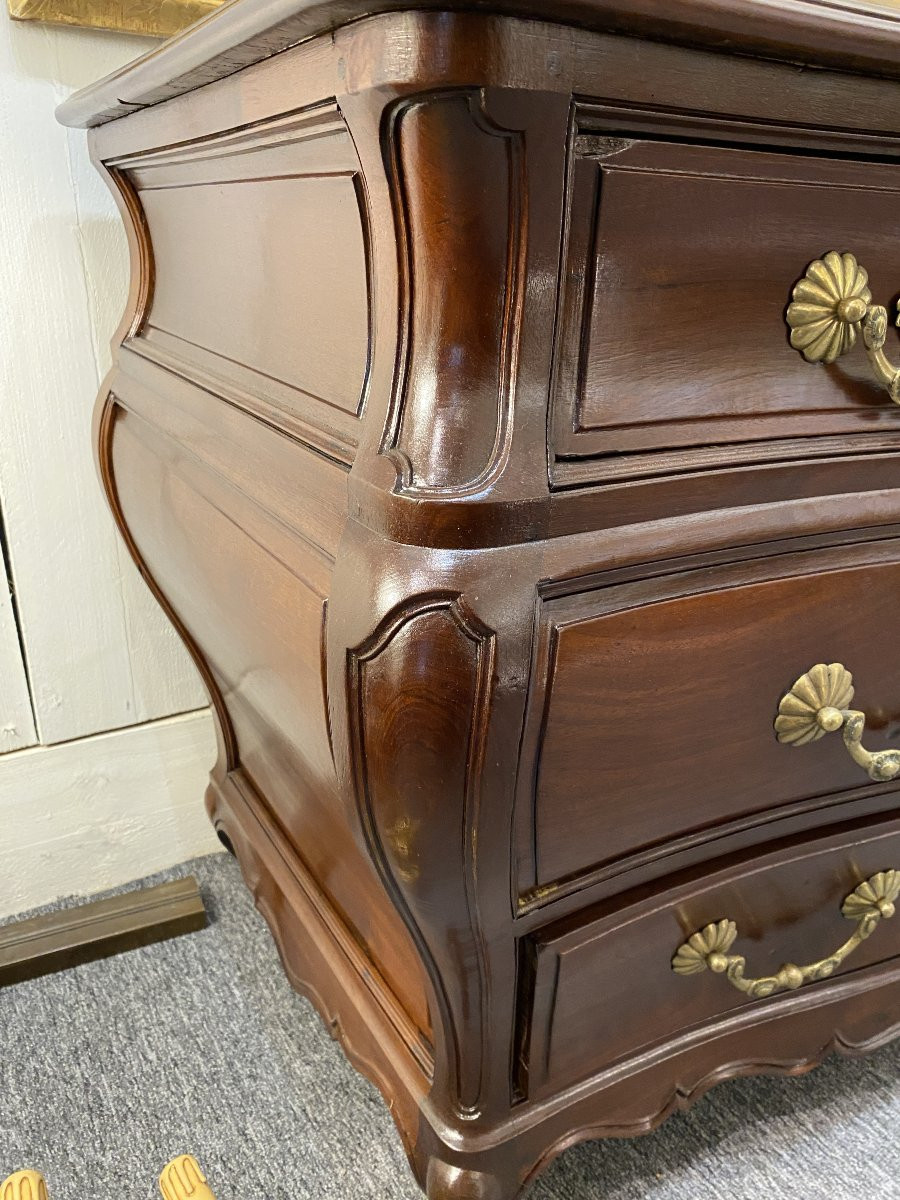 18th Century Bordeaux Commode, Bordeaux Port Workshops, Tomb Shape, Solid Mahogany -photo-4