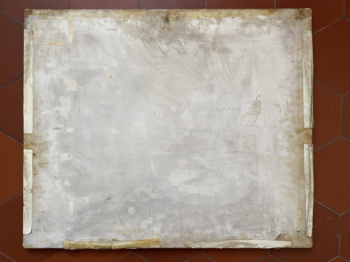 Miron Kiropol Scène Naïve avec Personnages Roumanie France Huile sur Toile vers 1980 Art Naïf-photo-1