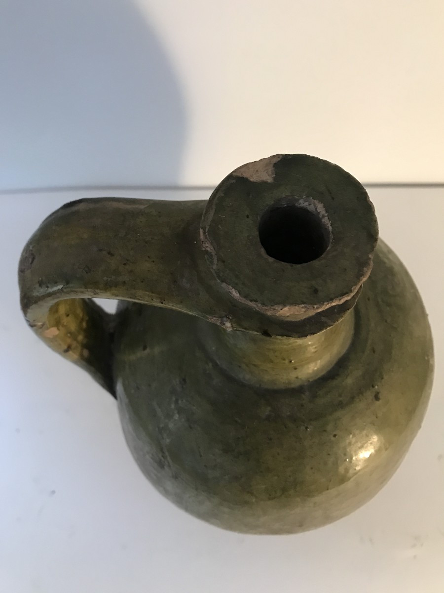 Jug, Oil Jar, Glazed Earthenware, Southwest Region, Terracotta, Ceramic. 19th Century -photo-2