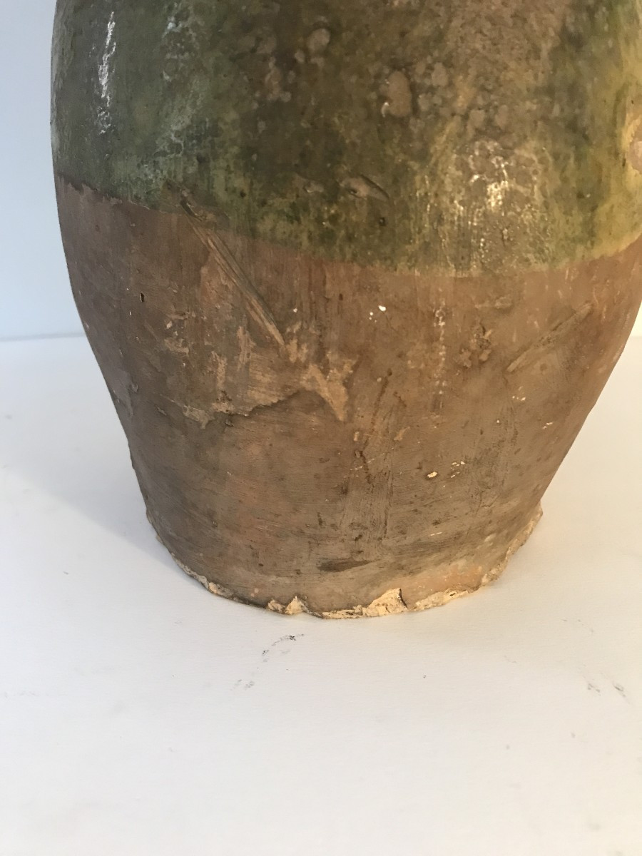 Jug, Oil Jar, Glazed Earthenware, Southwest Region, Terracotta, Ceramic. 19th Century -photo-1