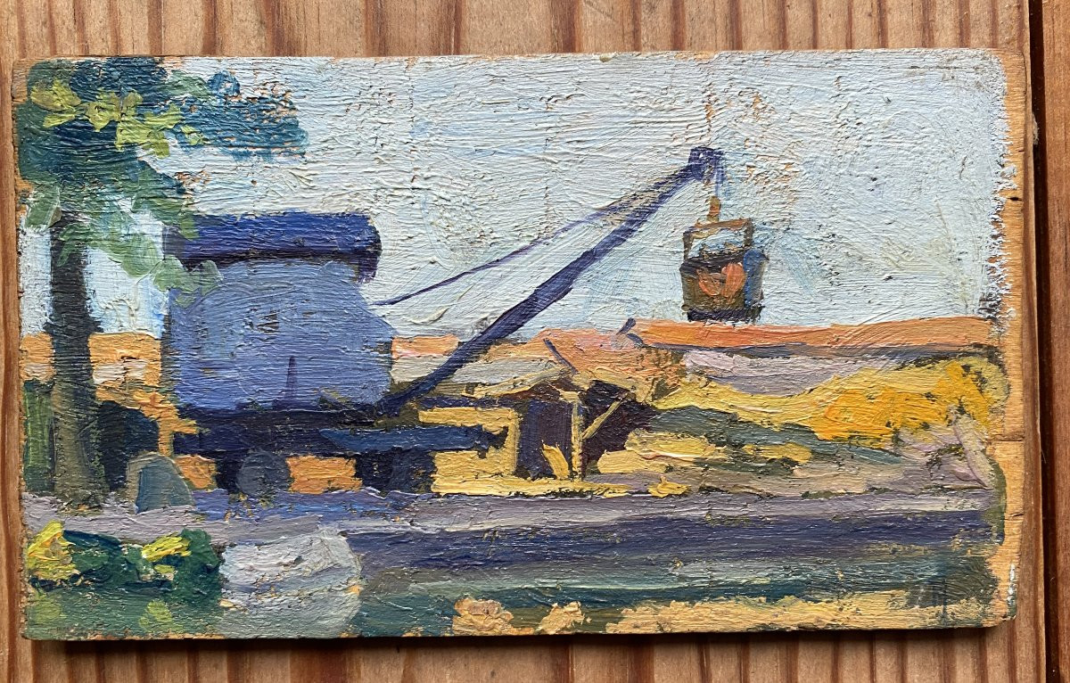 Landscape Painting, Southwest France, Circa 1915. Oils On Cardboard (set Of 5 Small Works) -photo-2