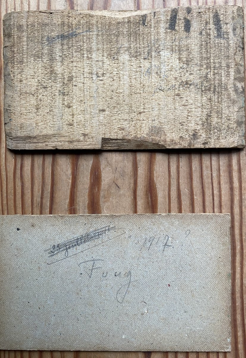 Landscape Painting, Southwest France, Circa 1915. Oils On Cardboard (set Of 5 Small Works) -photo-4