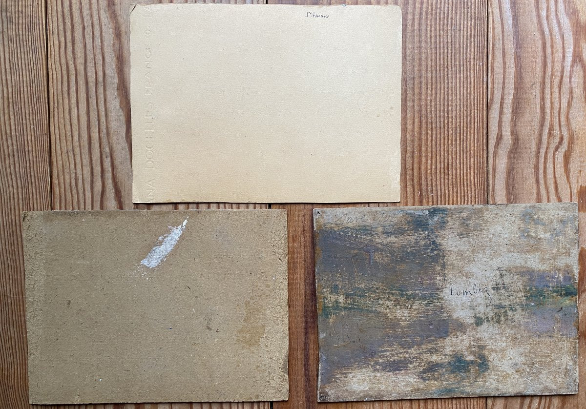 Landscapes Of Southwest France Circa 1910 Oils On Cardboard / Paper Plein Air Impressionism Gers-photo-1