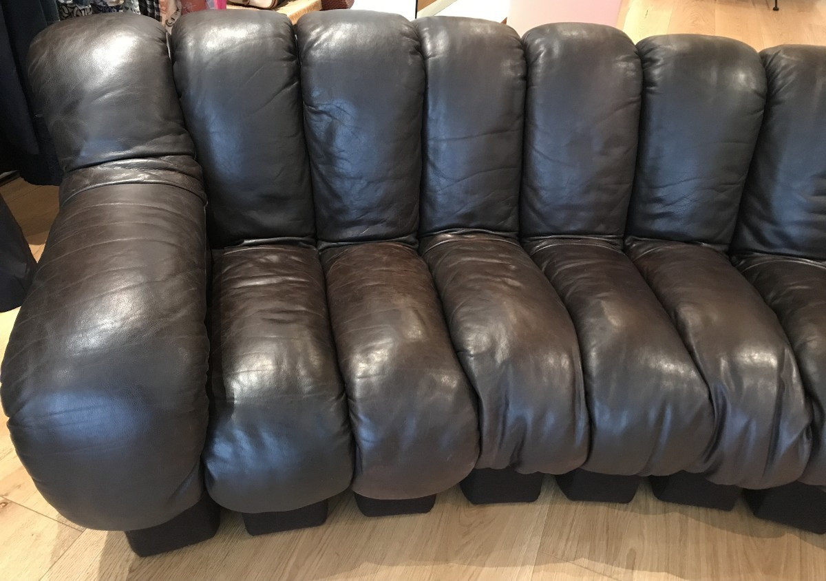  De Sede (publisher) Sofa Ds600 Leather 1970. Swiss Design.-photo-2