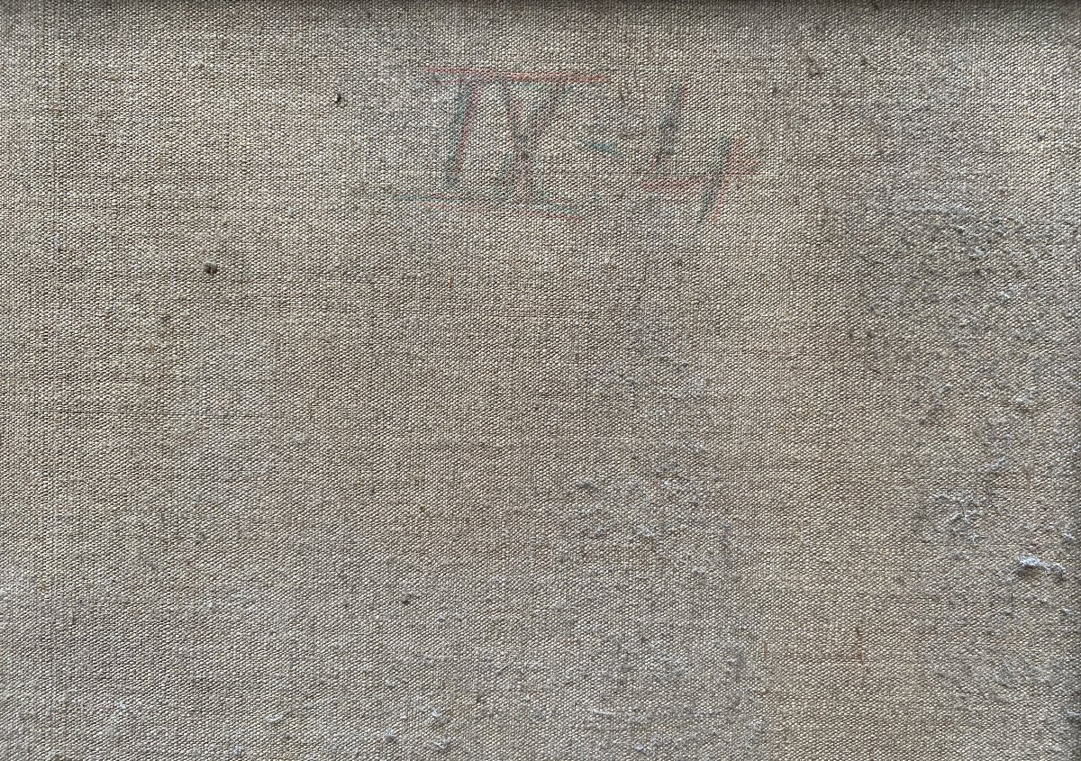 Tony Cardella Mediterranean Landscape Saint-tropez 1947 Oil On Canvas Montparnasse Frame-photo-7