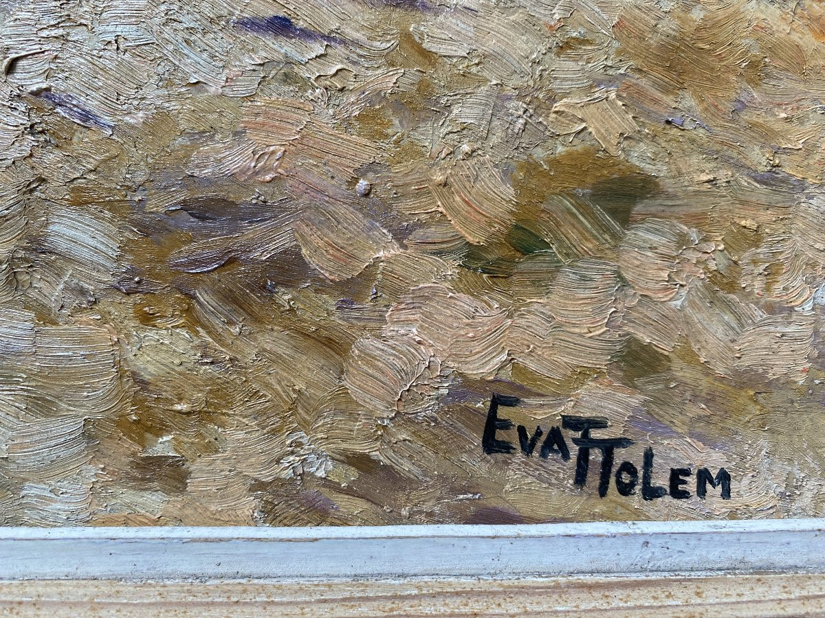 Evat Tolem Paysage Le Pyla Bassin d'Arcachon vers 1930 Huile sur panneau-photo-4