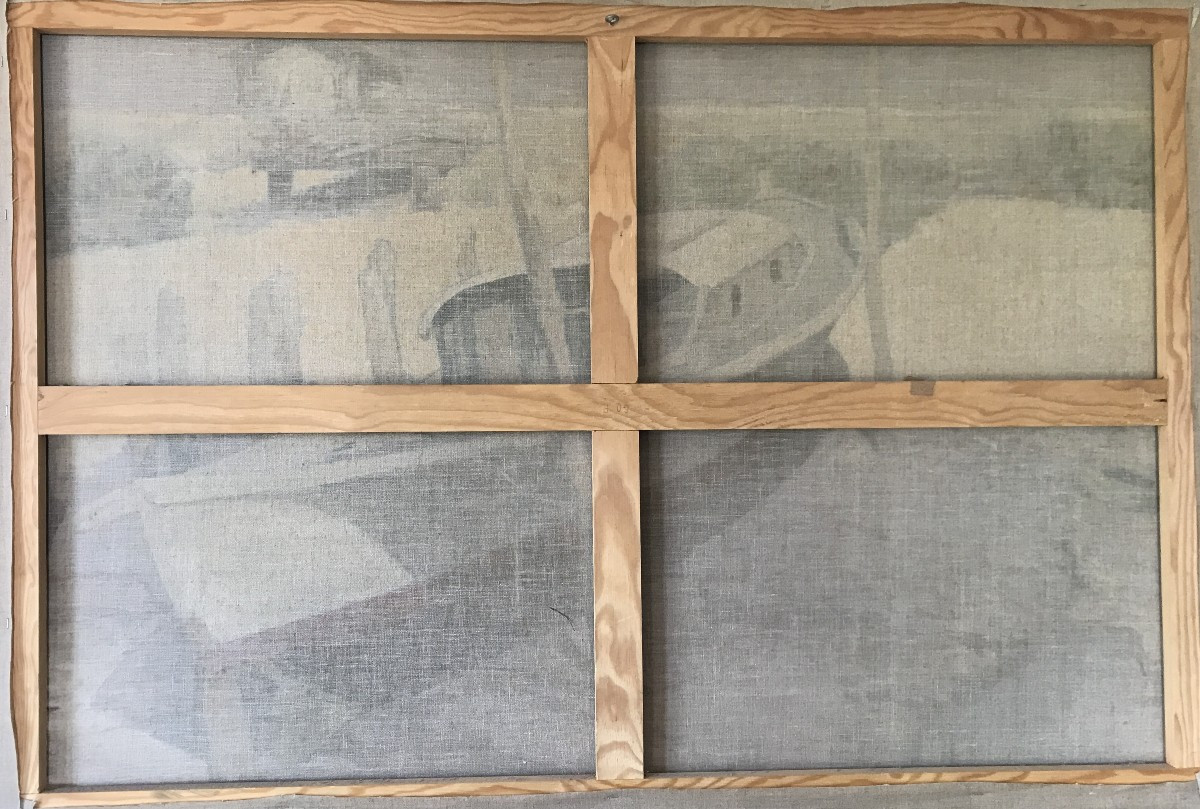 Pinasse On The Mimbeau- Cap Ferret, Arcachon Bay, Michel Brosseau 97. Large Oil/canvas  -photo-2