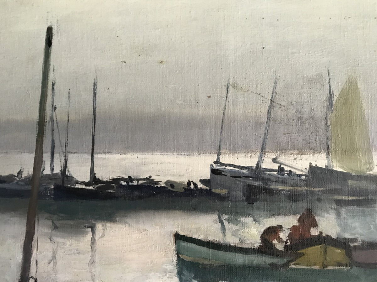 Paul Morchain. Huile/toile. Concarneau. Bretagne. Paysage Breton. Ecole Bretonne, 1927. -photo-1