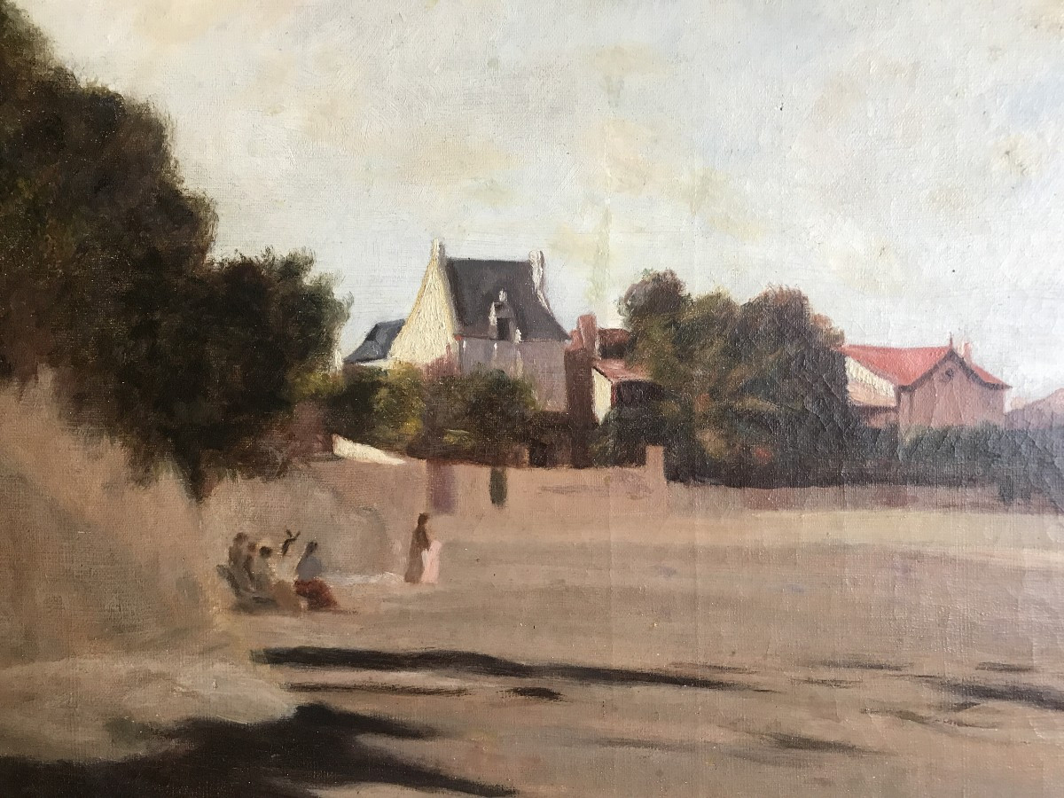 Breton Landscape. Brittany. Breton School. Oil/canvas Circa 1890, Japonisme. Animated Beach View-photo-3