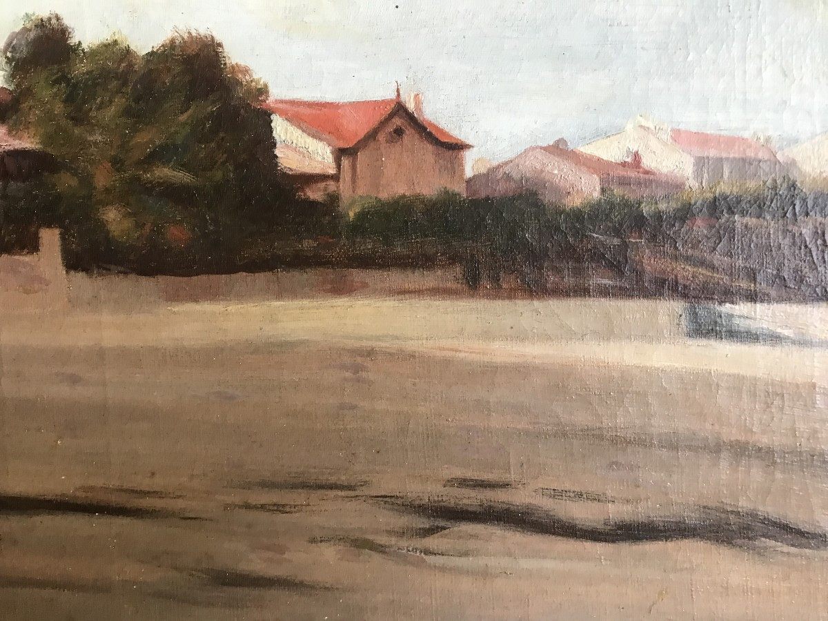 Breton Landscape. Brittany. Breton School. Oil/canvas Circa 1890, Japonisme. Animated Beach View-photo-1