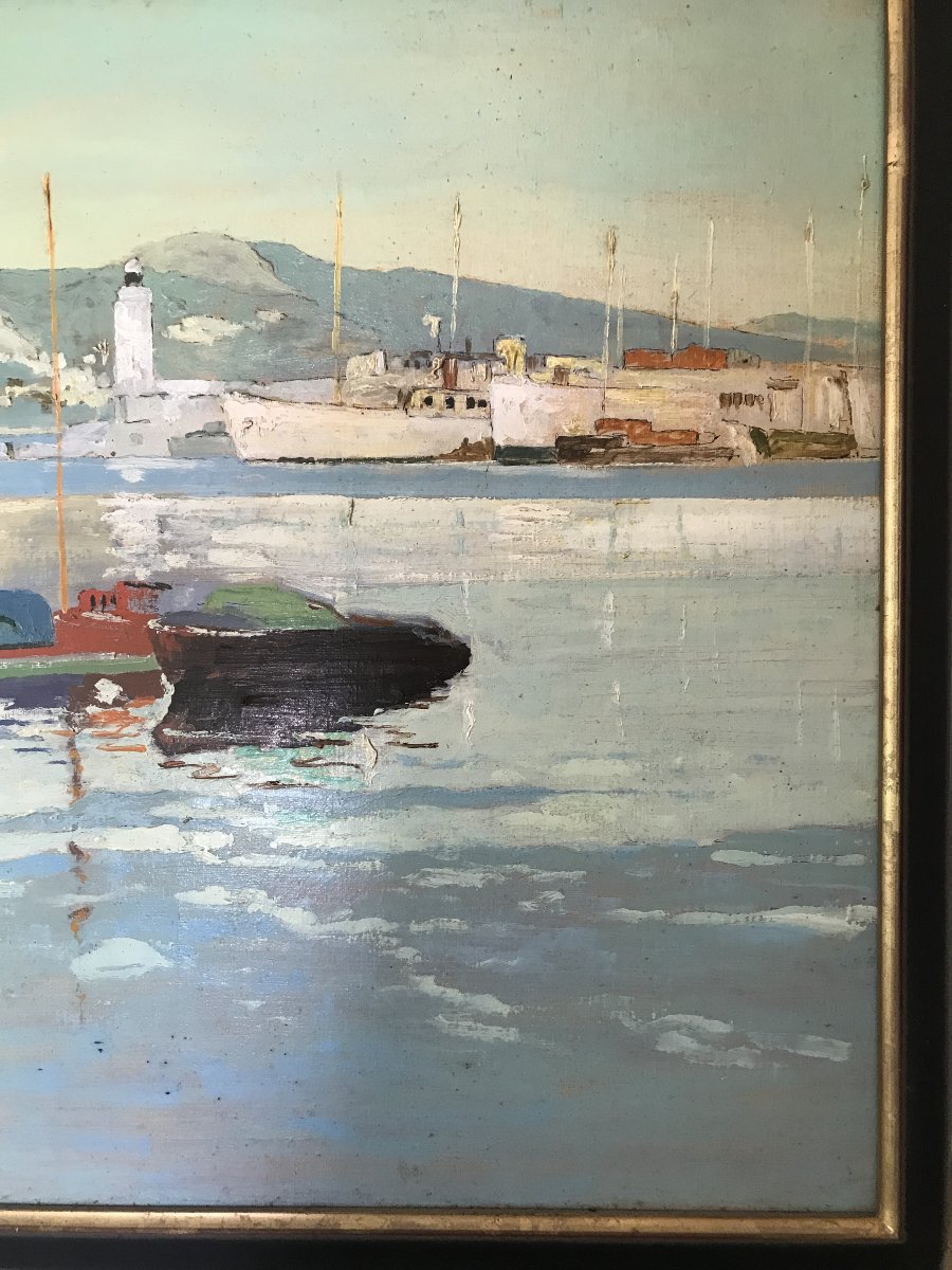 Monte Carlo, Maurice Désiré Lucas (1900-1975); Huile sur toile encadrée vers 1950. Monaco.-photo-3