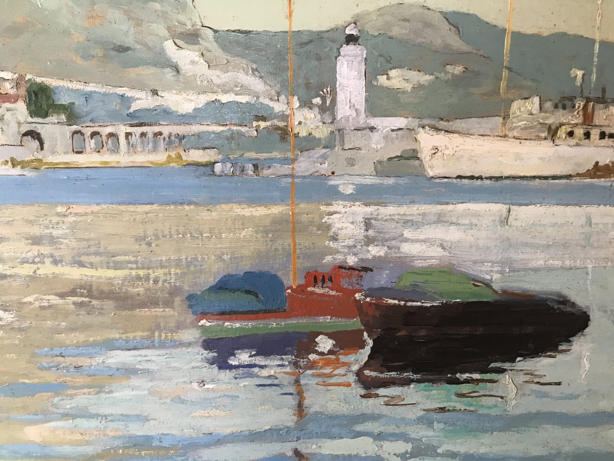 Monte Carlo, Maurice Désiré Lucas (1900-1975); Huile sur toile encadrée vers 1950. Monaco.-photo-4