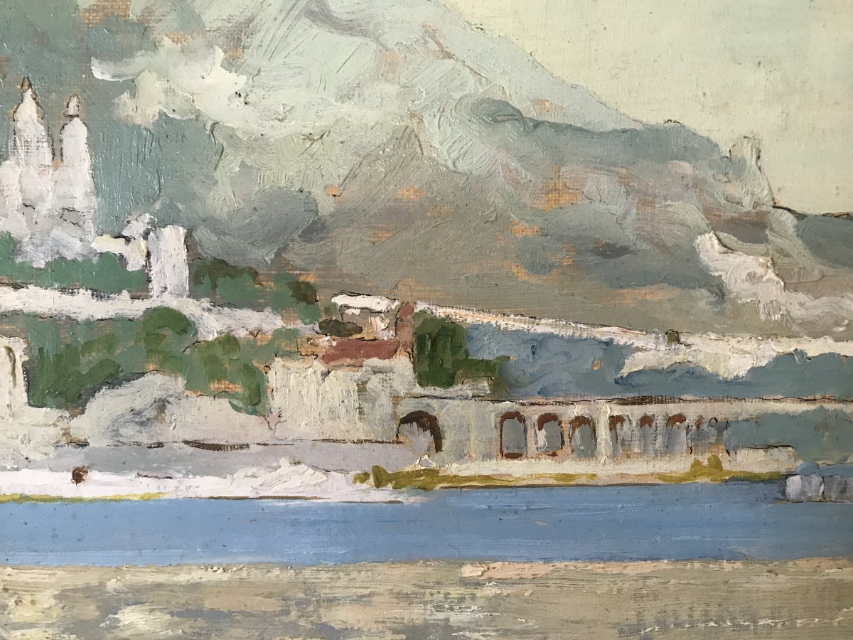 Monte Carlo, Maurice Désiré Lucas (1900-1975); Huile sur toile encadrée vers 1950. Monaco.-photo-3