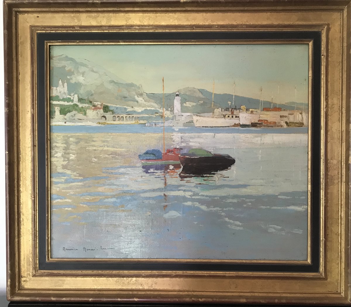 Monte Carlo, Maurice Désiré Lucas (1900-1975); Huile sur toile encadrée vers 1950. Monaco.-photo-4