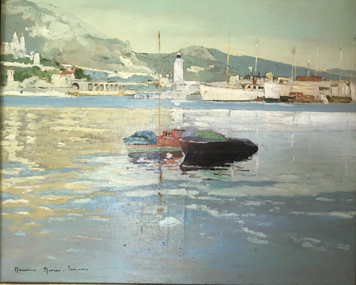 Monte Carlo, Maurice Désiré Lucas (1900-1975); Huile sur toile encadrée vers 1950. Monaco.