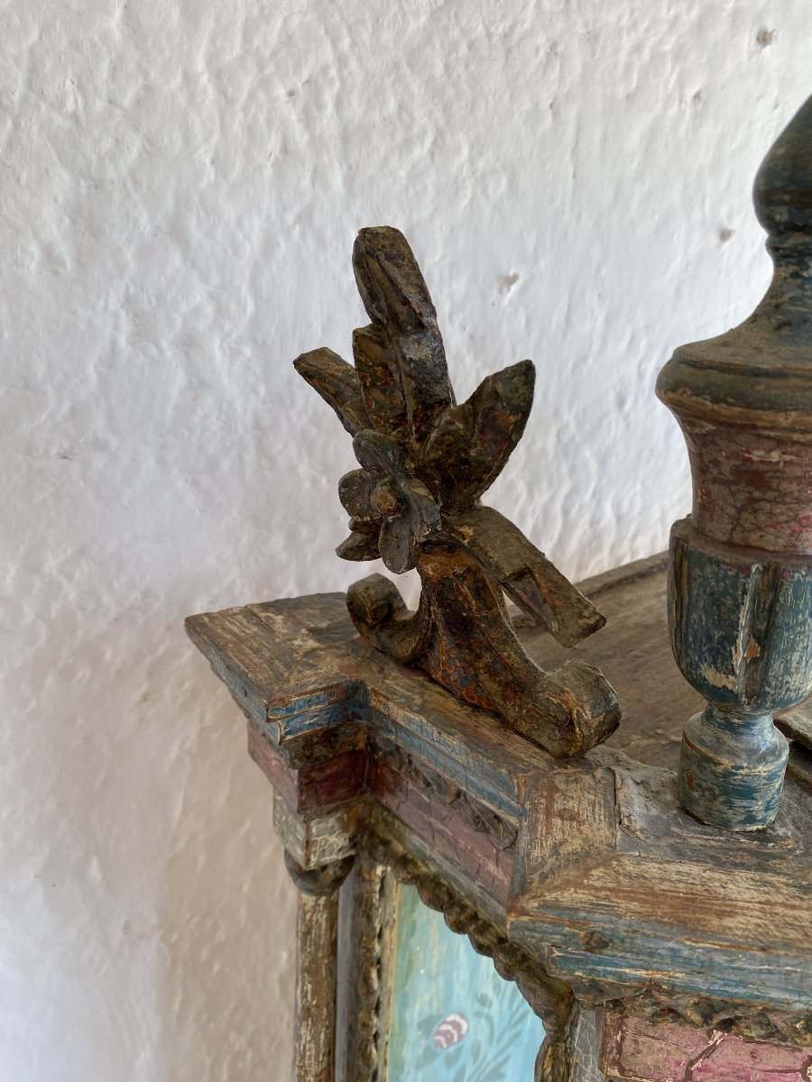 20th-century Polychrome Carved Wood Display Case, Religious Art, Portuguese Craftsmanship-photo-3