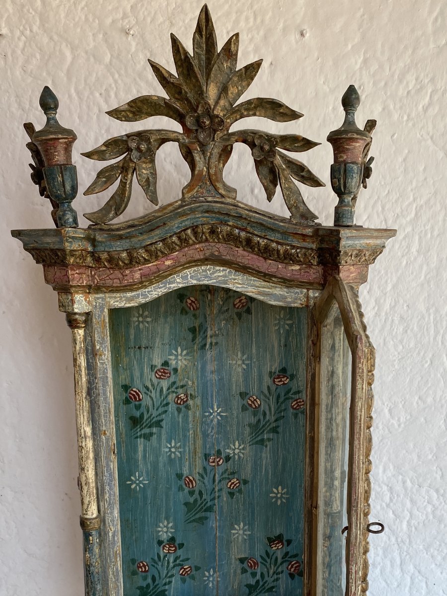 20th-century Polychrome Carved Wood Display Case, Religious Art, Portuguese Craftsmanship-photo-4