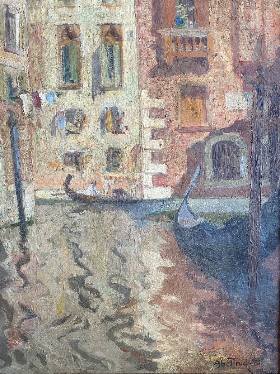 Louis Abel Truchet, View Of Venice: Veduta With A Gondola, Circa 1900 -photo-2