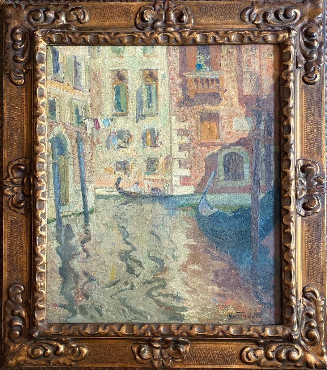 Louis Abel Truchet, View Of Venice: Veduta With A Gondola, Circa 1900 