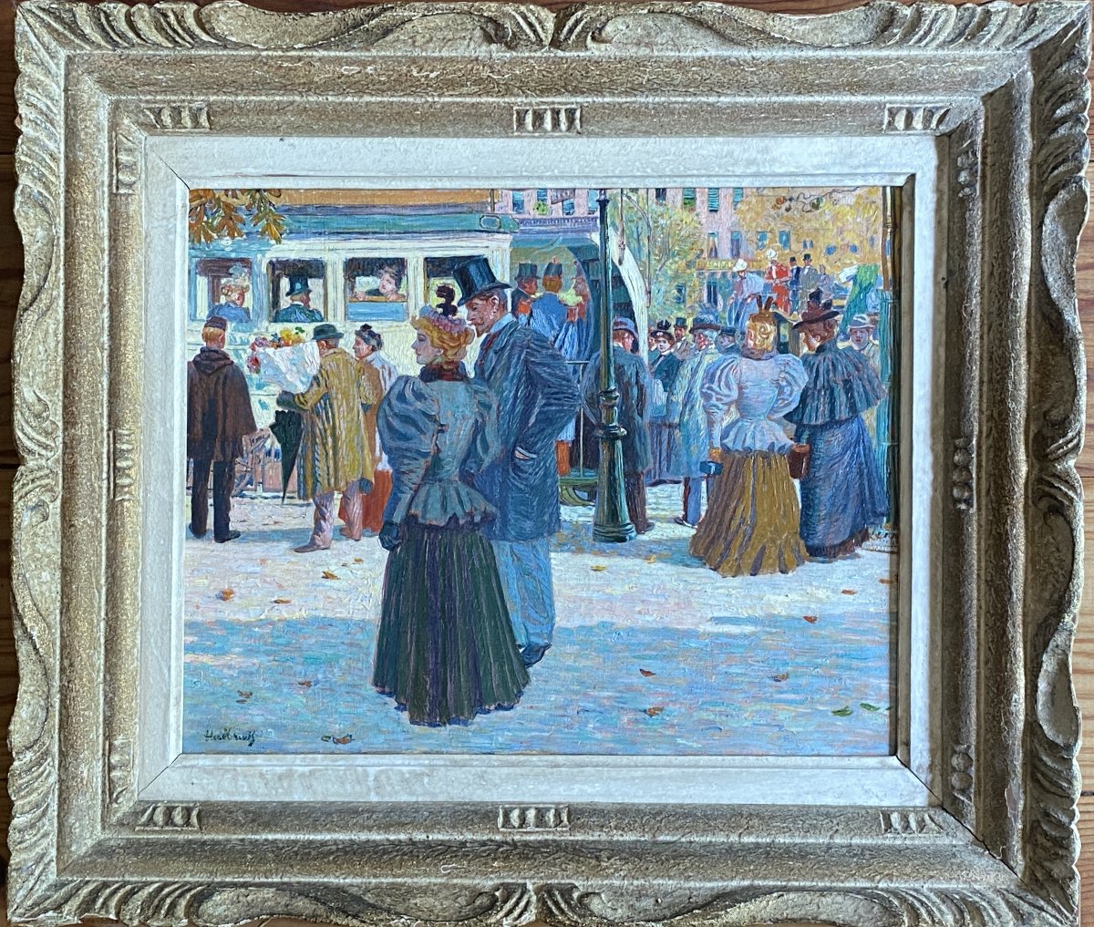 Oswald Heidbrinck Vue de Paris Belle Époque Grand Boulevard vers 1900  Impressionnisme-photo-2