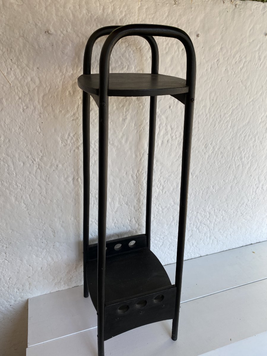 Bentwood Seat, Later Blackened; Austrian Thonet Work, Circa 1900-photo-1