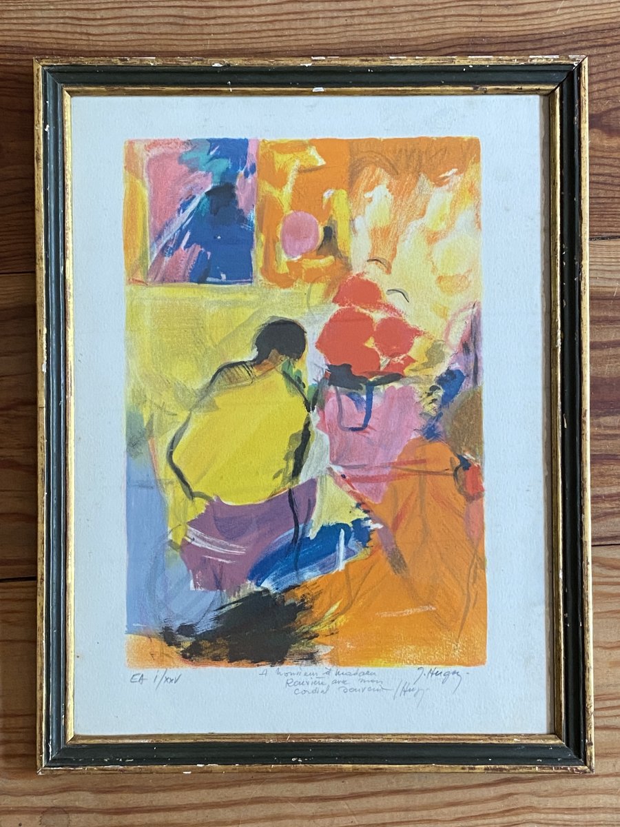 Jean Hugon, Color Lithograph, Artist's Proof, Signed, 1960, 20th Century, Marseille, Arcachon-photo-1