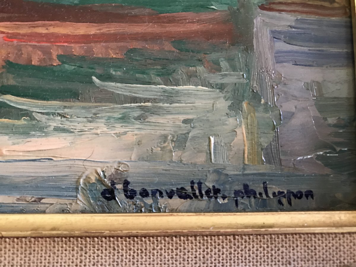 The Port Of Bordeaux, Oil On Panel. Denise Bonvallet Philippon. 1980. Lucien Simon.-photo-2